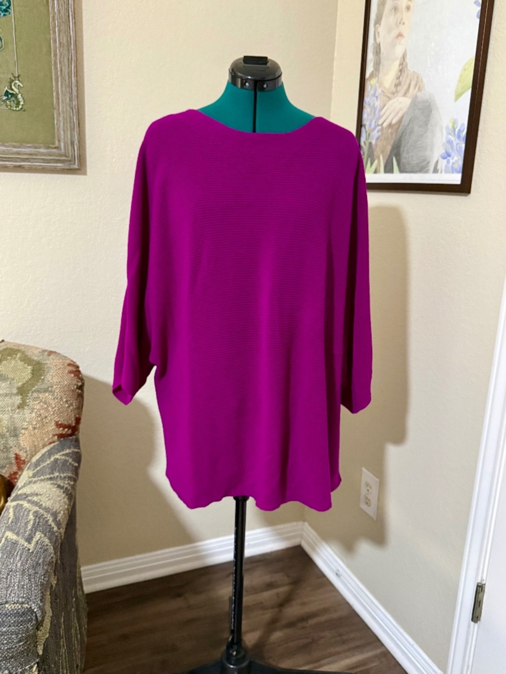 Eileen Fisher Merino Wool Top – Size XL – Magenta